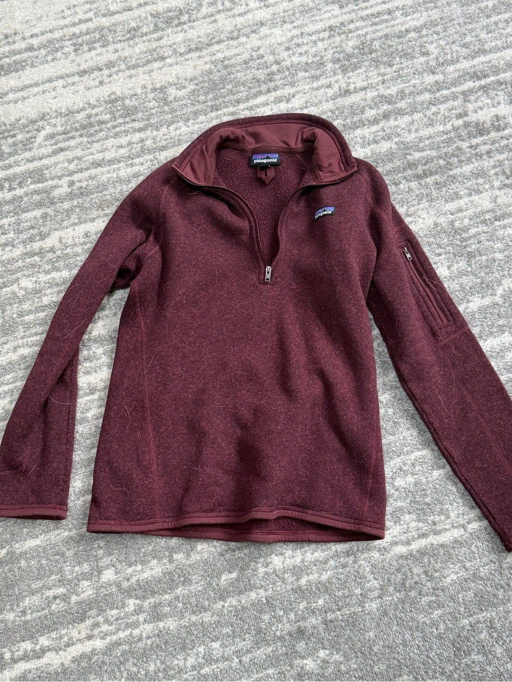 Patagonia Women's Maroon Half-Zip Pullover Sweater